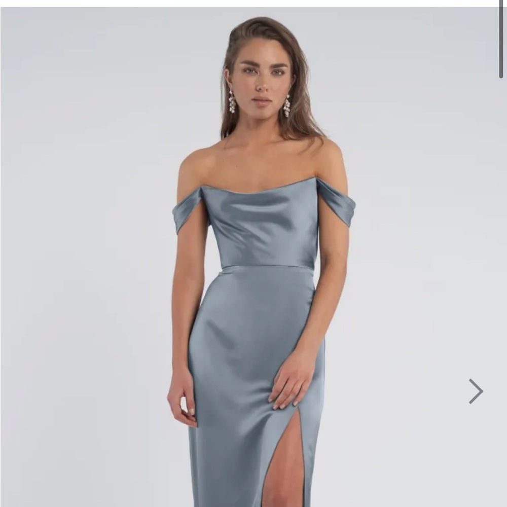 Jenny Yoo Made To Order Sawyer Dress in Chambray, Size 8